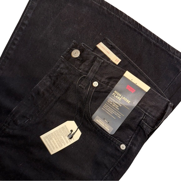Levi's® Premium High Loose Flare Women’s Jeans Trainwreck Black - Picture 8 of 14